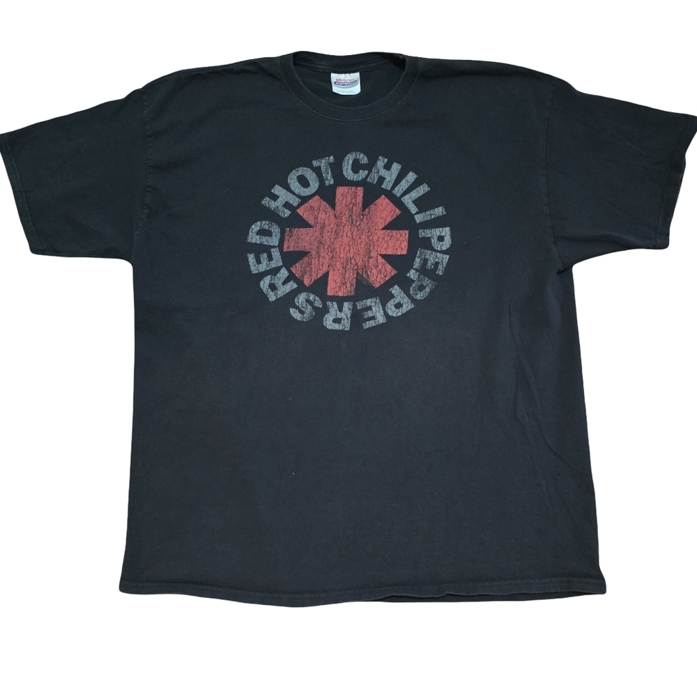 Vintage Y2k Red Hot Chili Peppers Black Size XXL Rock Band Logo Shirt